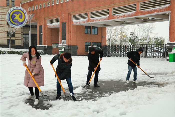 黨員干部掃雪忙    師生離校保通暢(圖4)