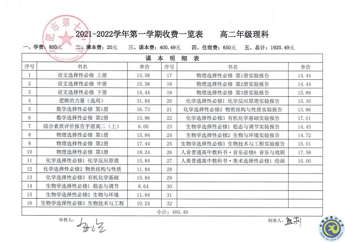 合肥七中2021—2022學年第一學期學費收繳通知(圖3)