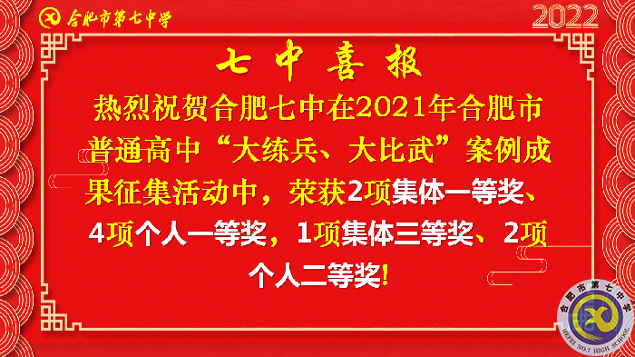 合肥七中在合肥市普通高中“大練兵、大比武”案例成果征集評比活動中喜獲佳績(圖2)