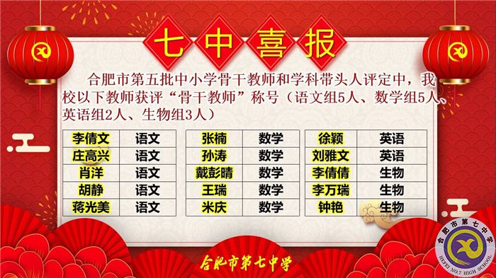 11位學(xué)科帶頭人，38位骨干教師，這次評選合肥七中再受矚目！(圖4)